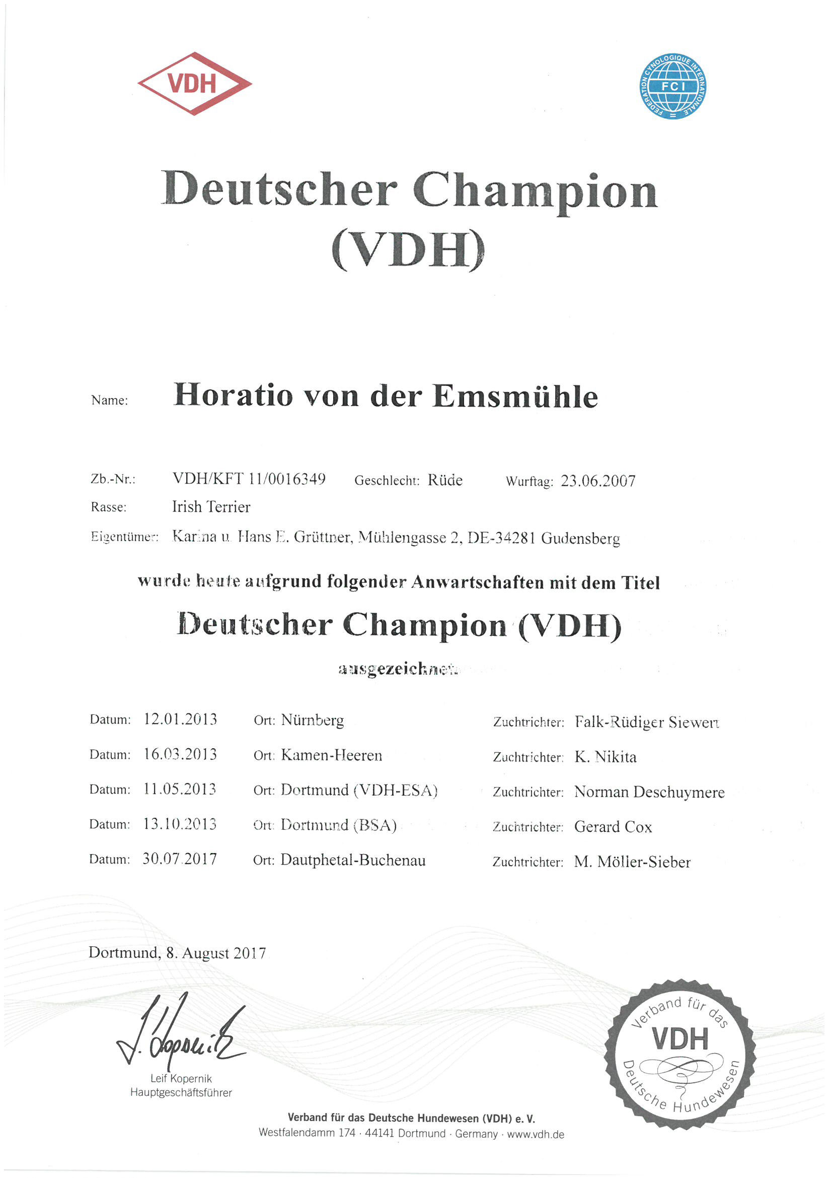 Horatio-VDH-Champ